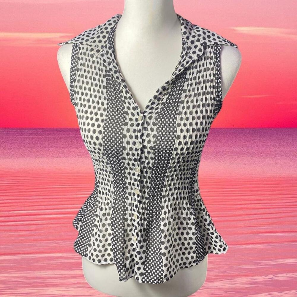 Vintage 90s Polka Dot Collared Tank